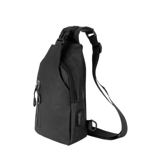 [MQP_D28_Negro] Mochila Cruzada Impermeable "RENARD" 3L