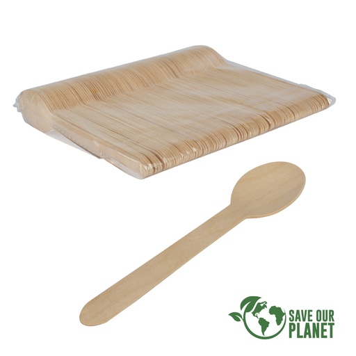[MQP_E119_Natural] Bolsa con 100 cucharas de madera de Abedul