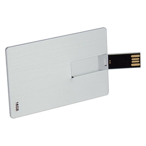 [MQP_U3_Plateado] USB Pendrive 16GB Credit Card plateado.