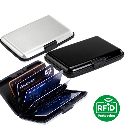 [MQP_F10_Plateado] Porta-Tarjetas Anti-Clonación RFID