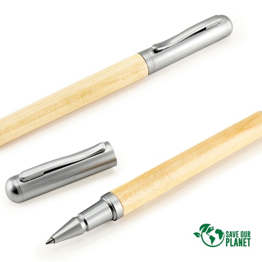 [MQP_B40_Natural] Roller Pen Bamboo y Metal