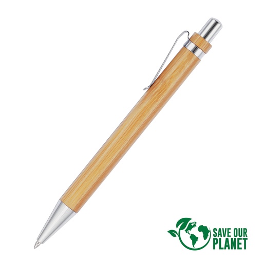 [MQP_B43_Plateado] Bolígrafo de Bamboo