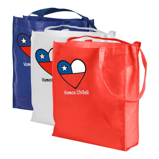 [MQP_E35_Blanco] Bolsa TNT Vamos Chile