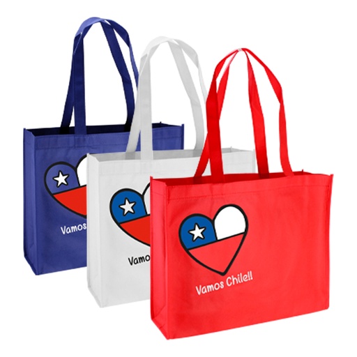 [MQP_E36_Blanco] Bolsa TNT Vamos Chile