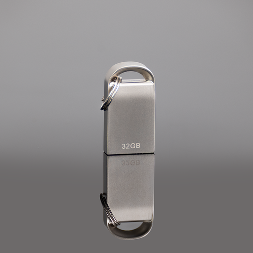 [MQP_U25_Plateado] USB 2.0 Mini-Pendrive "Lock" de Acero inoxidable 32GB