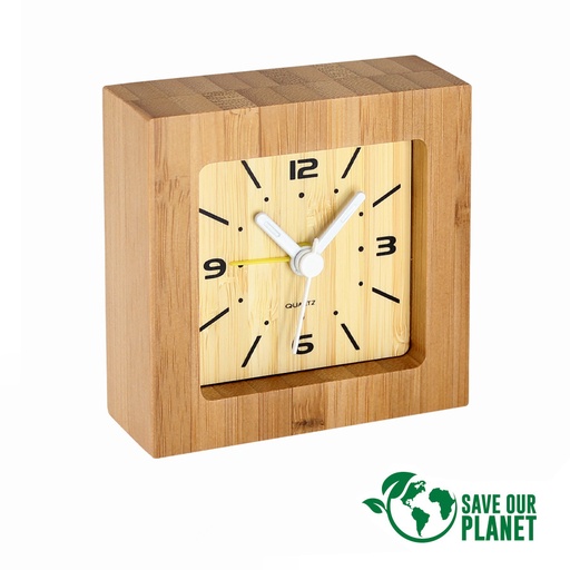 [MQP_B59_Natural] Reloj Despertador de Bamboo