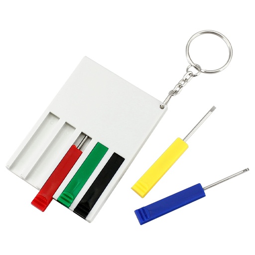 [MQP_H22_Blanco] Llavero con Mini-Destornilladores
