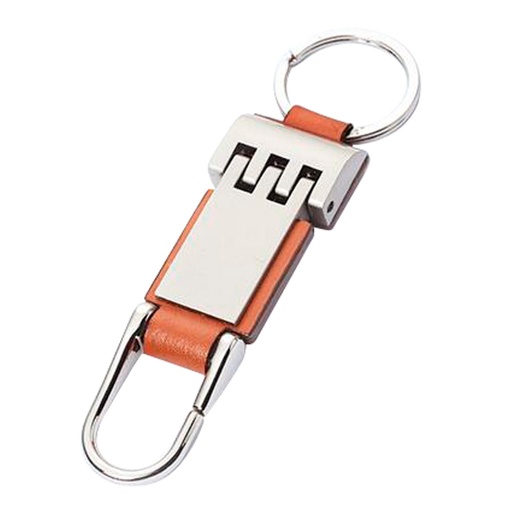 [MQP_K11_Plateado] Llavero de Metal Eco-Cuero Premium