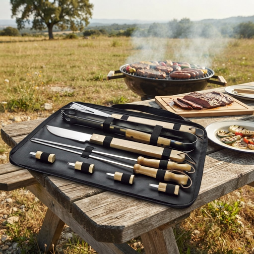 [MQP_H17_Negro] Set de BBQ con 10 Herramientas