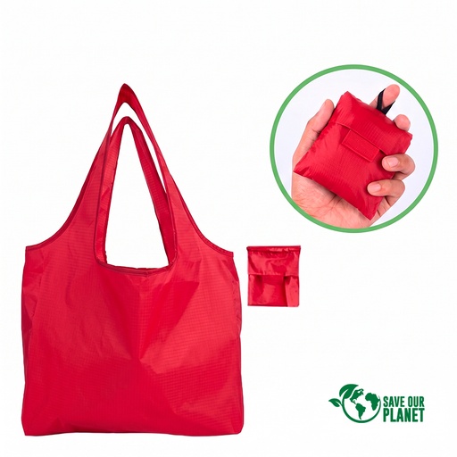 [MQP_D49_Azul] Bolsa plegable de compras en tela reciclada RPET 15L