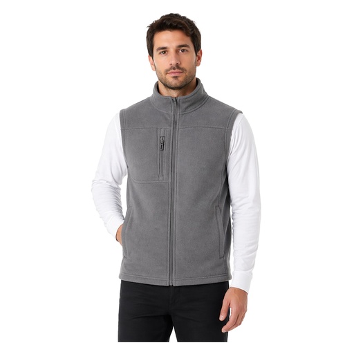 [MQA_CHLMP10504HGRS] Chaleco Sin Mangas Micropolar Liso Chilla Hombre