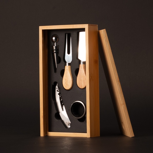 [MQP_B89_Madera] Set Wine & Cheese "FUTRONO" de Bamboo