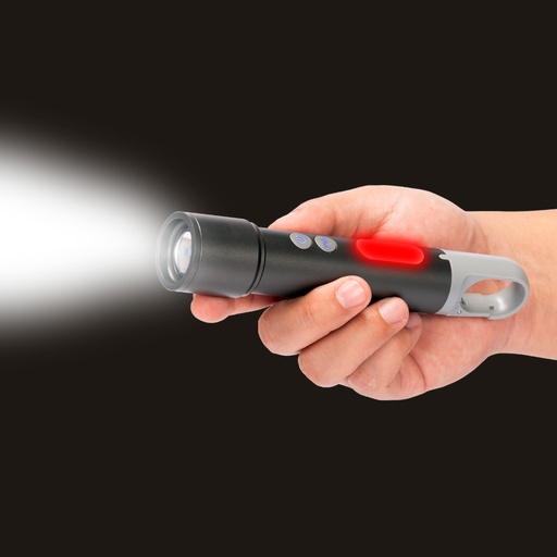 [MQP_C41_Gris Oscuro] USB Linterna Táctica y lámpara recargable "HOOK" 15-en-1