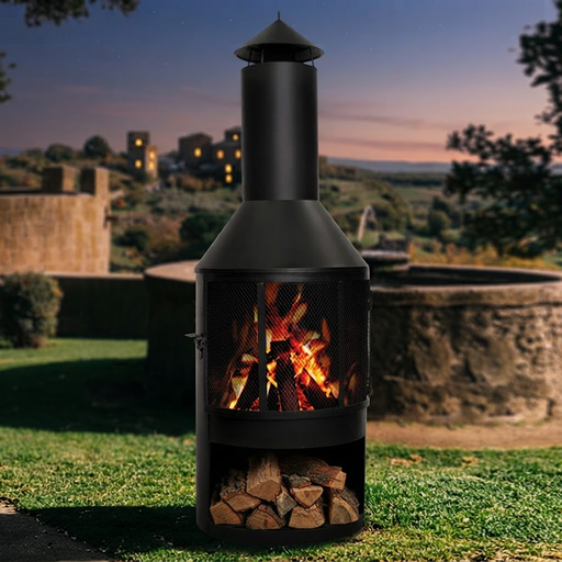 [MQP_H39_Negro] Chimenea "OREGON" para exteriores