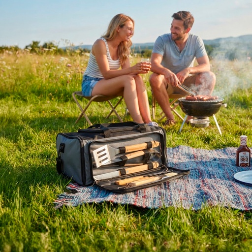 [MQP_H41_Negro] Set Bolso - Cooler - Parrilla - Herram.