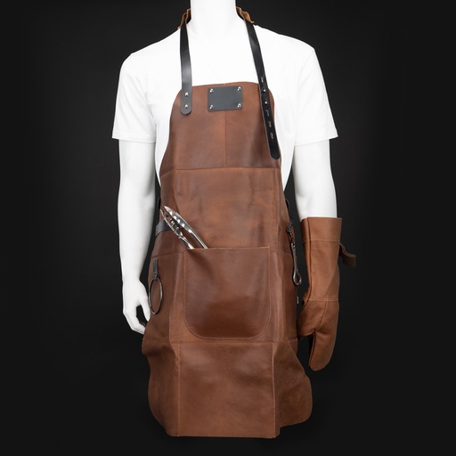 [MQP_H71_Cuero] Set Asador de Gamuza de Búfalo