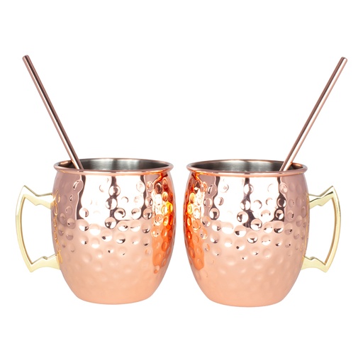 [MQP_M48_Encobrizado Metalico] Set "Moscow Mule" encobrizado 500cc. c/u