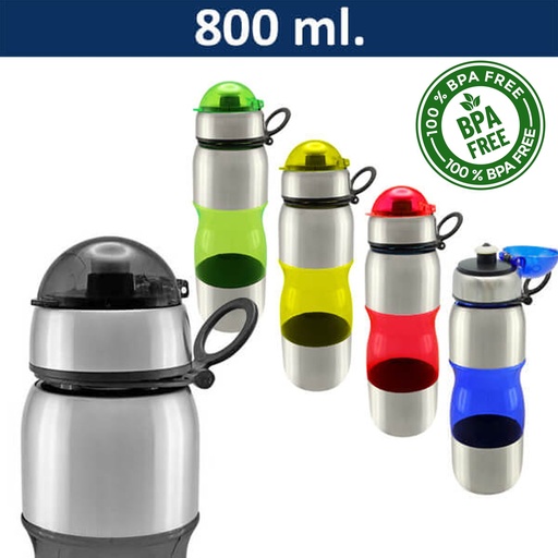 [MQI_601063040] Botella Plástica + Acero Inoxidable Caramayola Deportivo M25