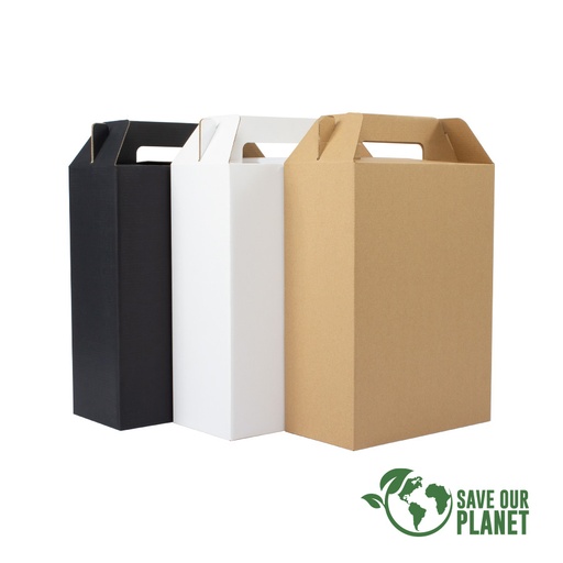 [MQP_F29_Blanco] Caja autoarmable con asas, 26x35x13 cm